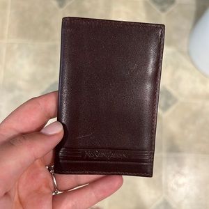 Yves Saint Laurent Vintage NEVER USED Men’s Mahogany Leather Wallet